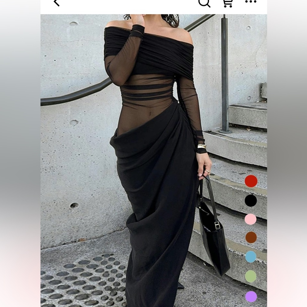 Black Drape Maxi Dress
